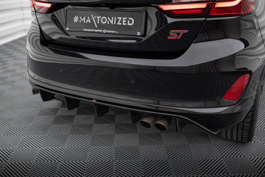 Diffusor Heck Ansatz für Ford Fiesta Mk8 ST schwarz Hochglanz