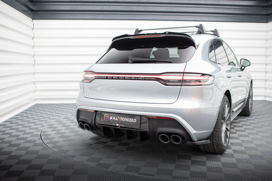 Diffusor Heck Ansatz für Porsche Macan Mk1 Facelift 2 schwarz Hochglanz