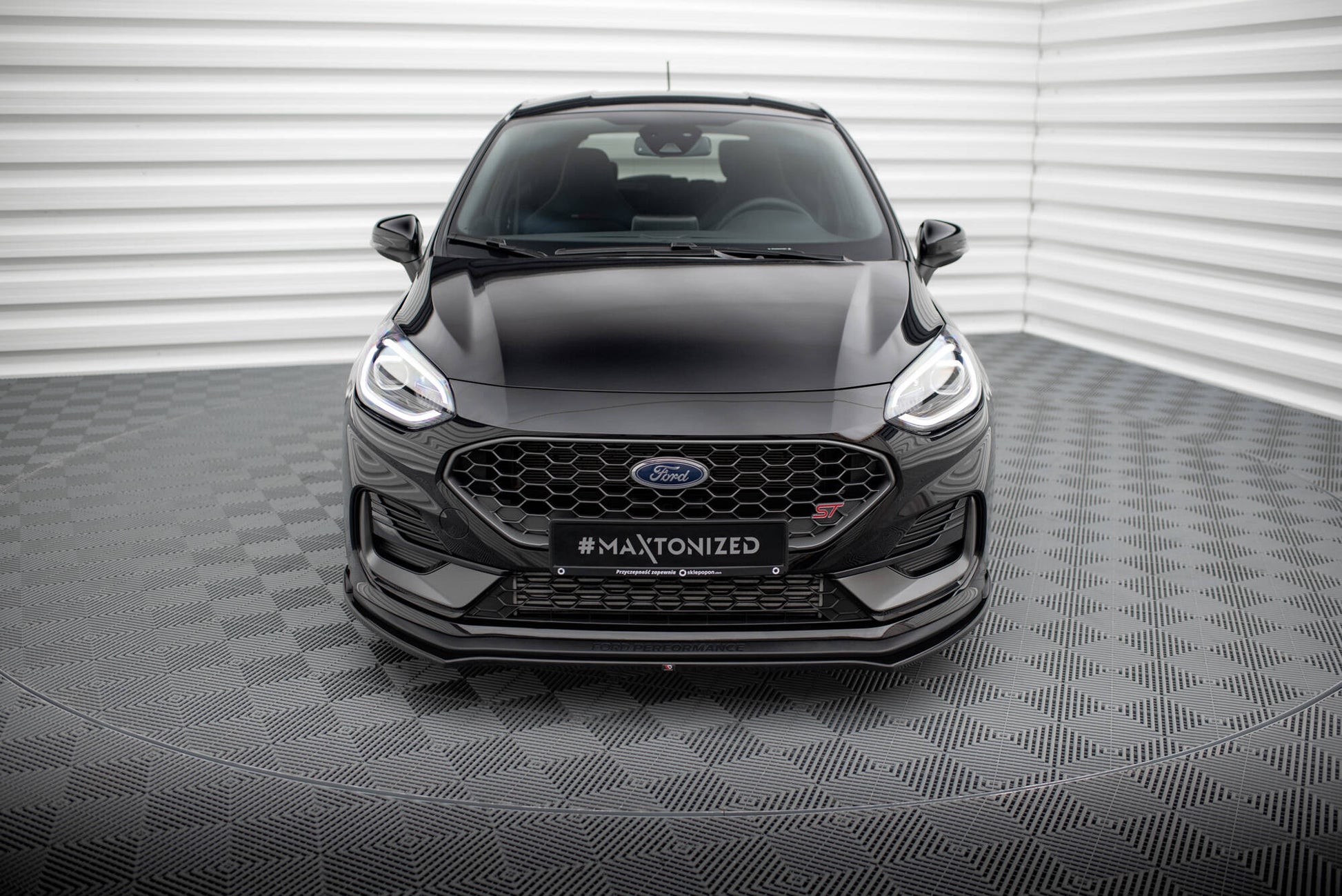 Front Ansatz V.1 für Ford Fiesta ST / ST-line Mk8 Facelift schwarz Hochglanz