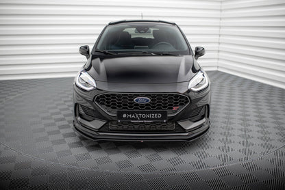 Front Ansatz V.1 für Ford Fiesta ST / ST-line Mk8 Facelift schwarz Hochglanz