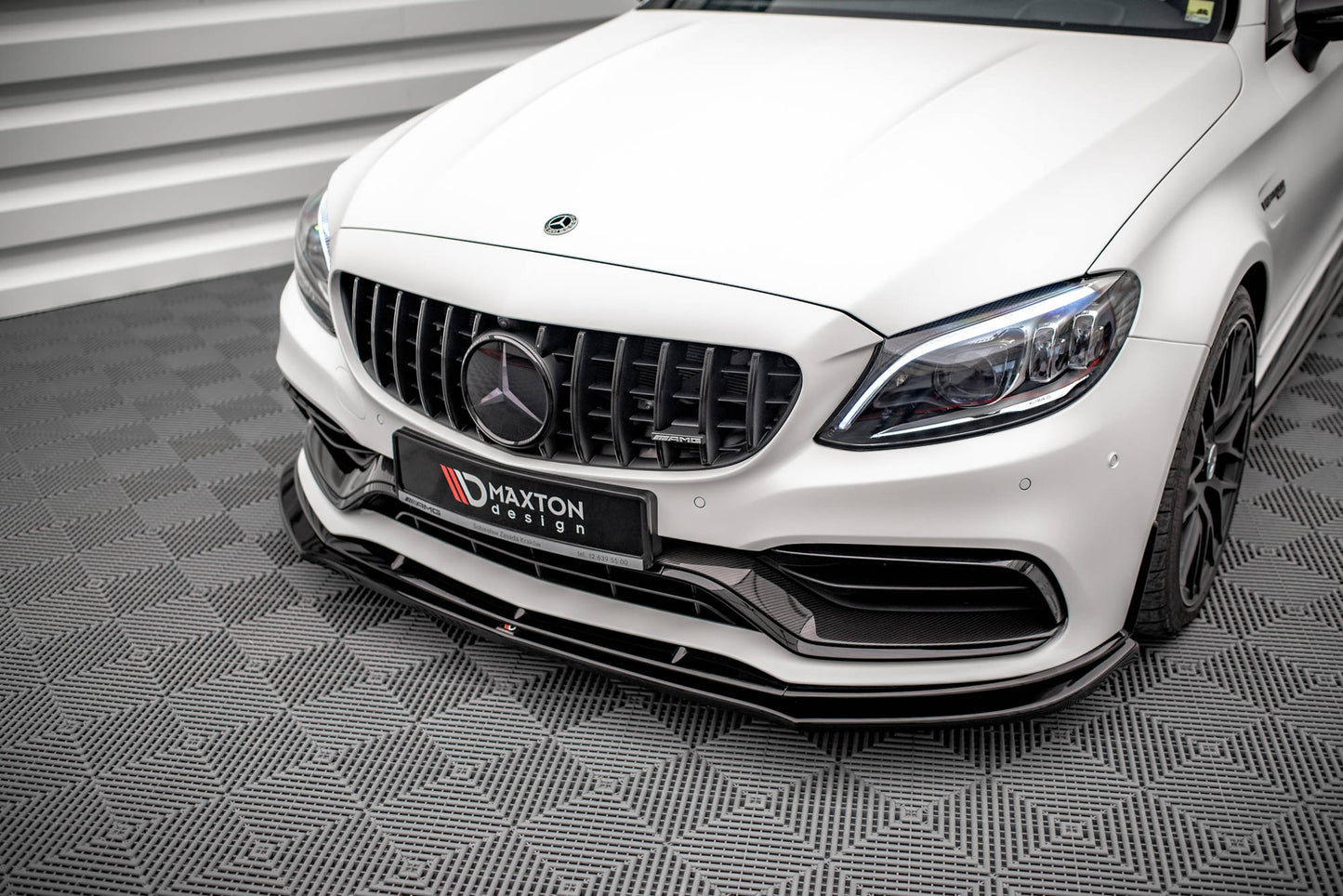 Front Ansatz V.3 für Mercedes-AMG C63 Coupe AMG Aero Pack C205 Facelift schwarz Hochglanz