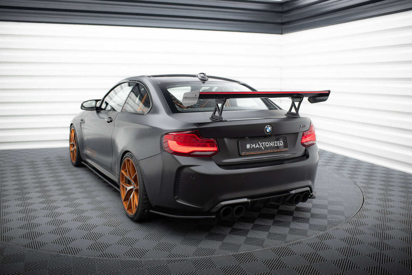 Carbon Spoiler With Internal Brackets Uprights + LED BMW M2 F87 / 2 / 2 M-Paket F22