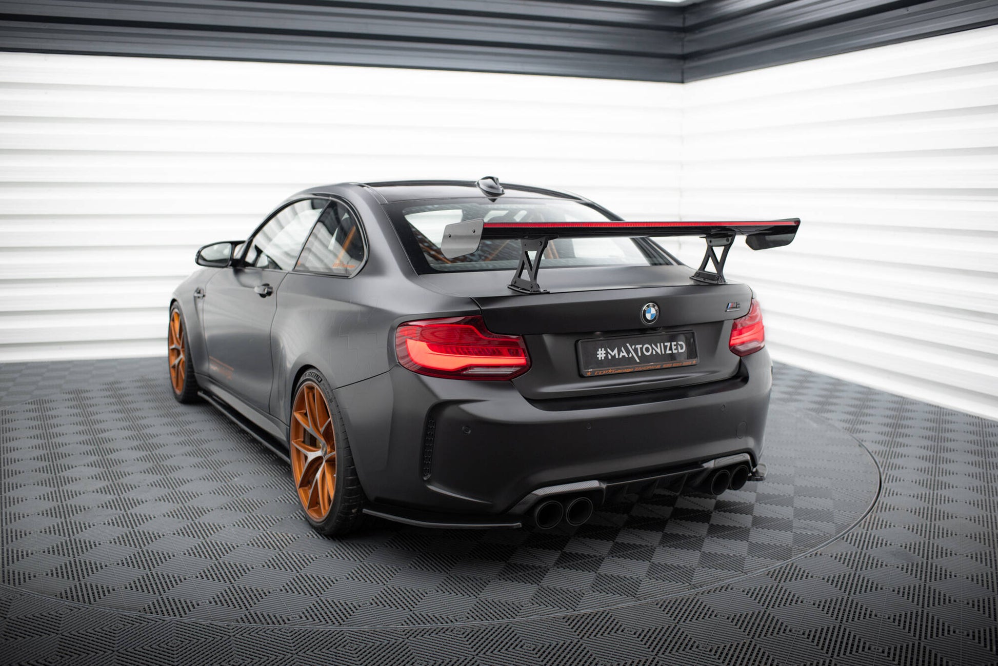 Carbon Spoiler With Internal Brackets Uprights + LED BMW M2 F87 / 2 / 2 M-Paket F22