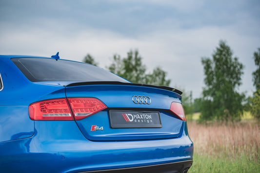Spoiler CAP für Audi A4 Limousine B8 / B8 Facelift  schwarz Hochglanz