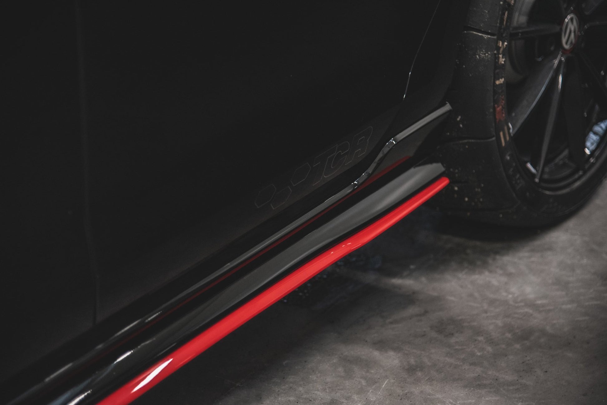 Seitenschweller Ansatz für VW Golf 7 GTI TCR  schwarz Hochglanz