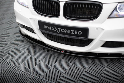 Front Ansatz V.1 für BMW 3er Limousine / Touring M-Paket E90 / E91 Facelift schwarz Hochglanz
