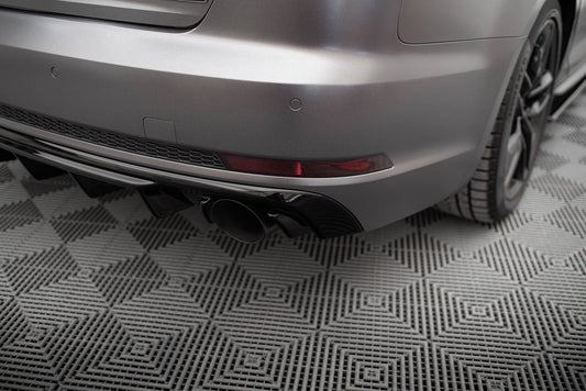 Diffusor Heck Ansatz für Audi A4 S-line B9  (Einzelauspuff li. re.)