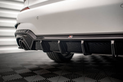Diffusor Heck Ansatz für BMW 3er M-Paket G20 / G21 (Passend für Fahrzeuge mit Anhängerkupplung) schwarz Hochglanz