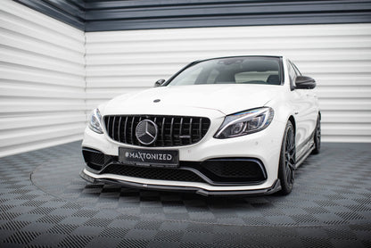 Front Ansatz V.3 für Mercedes-AMG C63 Limousine / Kombi W205 / S205 schwarz Hochglanz