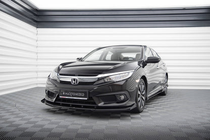 Front Stoßstange Flaps für Honda Civic Limousine Mk10 schwarz Hochglanz