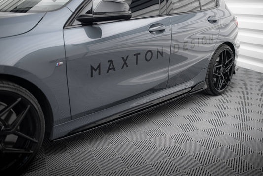 Seitenschweller Ansatz für V.3 für BMW 1er M-Paket/ M135i / 128ti F40  schwarz Hochglanz