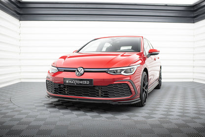Front Ansatz V.4 für VW Golf GTI / GTE / GTD / R-Line Mk8 schwarz Hochglanz