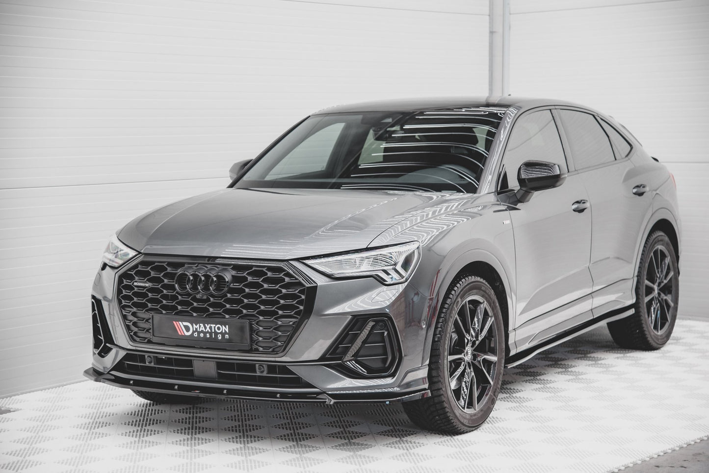 Front Ansatz V.2 für Audi Q3 Sportback S-Line schwarz matt