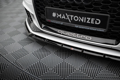 Front Ansatz V.3 für Audi RS3 Limousine 8V Facelift schwarz Hochglanz