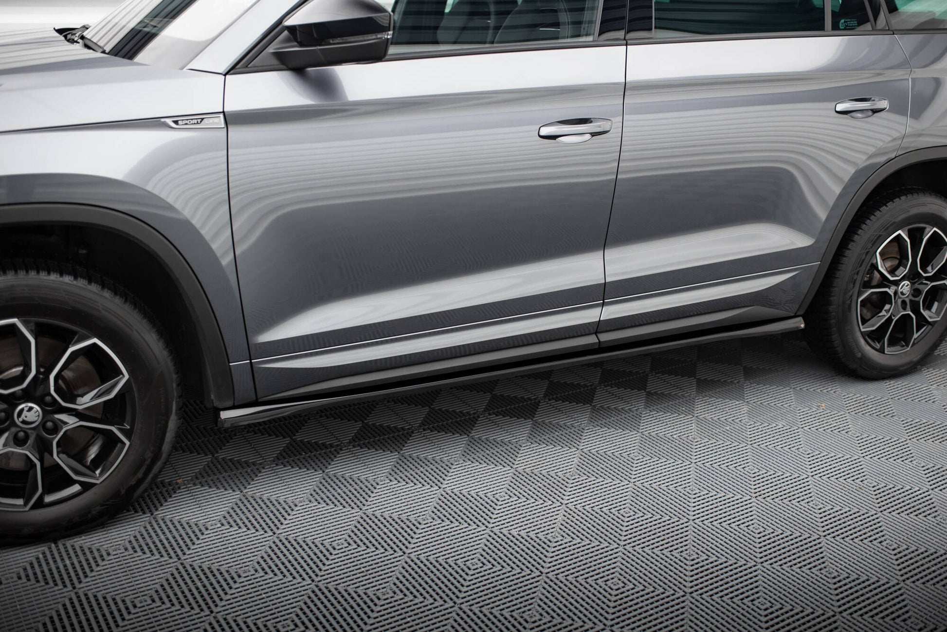 Seitenschweller Ansatz für Skoda Kodiaq Sportline Mk1 Facelift schwarz Hochglanz