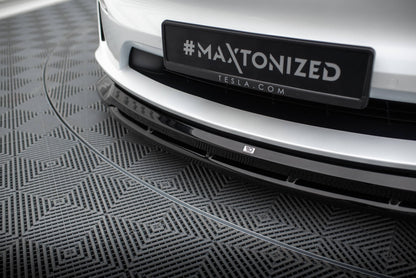 Front Ansatz V.1 für Tesla Model X Mk1 Facelift schwarz Hochglanz