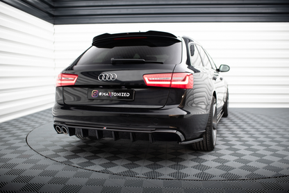 Diffusor Heck Ansatz für Audi A6 Limousine / Avant C7 (Doppelauspuff li.)
