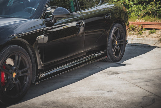 Seitenschweller Ansatz für V.1 für Porsche Panamera Turbo 970 Facelift schwarz Hochglanz