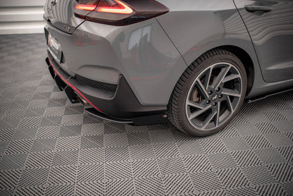 Street Pro Heck Ansatz Flaps Diffusor + Flaps für Hyundai I30 Fastback N-Line Mk3 Facelift schwarz Hochglanz