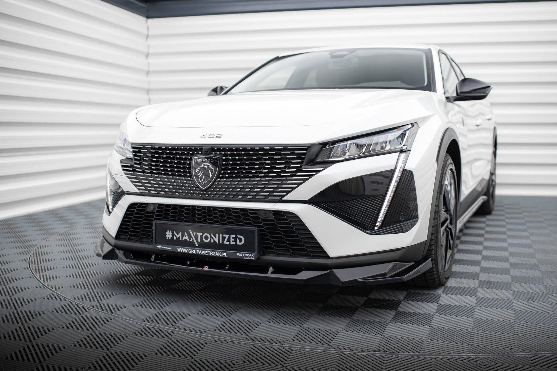 Front Ansatz für Peugeot 408 Mk1 schwarz Hochglanz