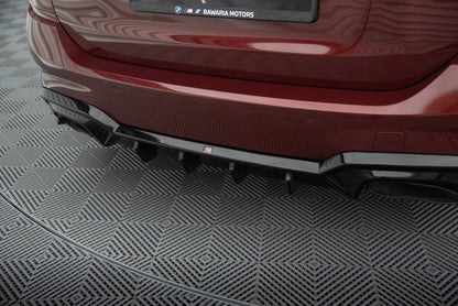 Diffusor Heck Ansatz für BMW M340i G20 / G21 (Passend für Fahrzeuge mit Anhängerkupplung) schwarz Hochglanz
