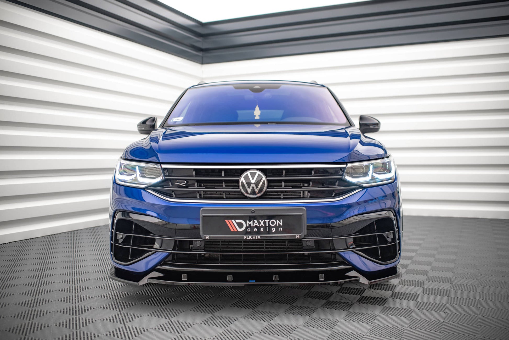 Front Ansatz V.2 für VW Tiguan R / R-Line Mk2 Facelift schwarz Hochglanz