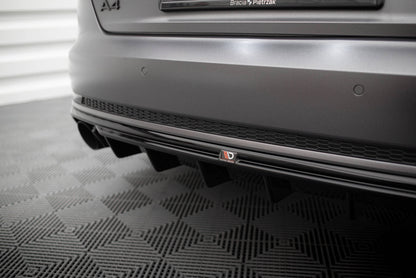 Diffusor Heck Ansatz für Audi A4 S-line B9  (Einzelauspuff li. re.)