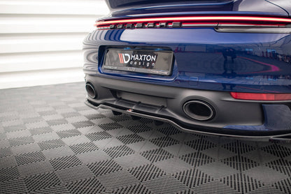 Mittlerer Cup Diffusor DTM Look Heck Ansatz V.2 für Porsche 911 Carrera Aero / Carrera GTS 992 schwarz Hochglanz