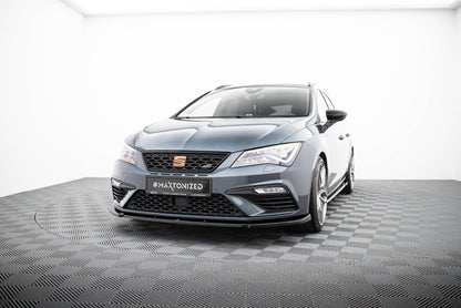 Front Ansatz V.6 für Seat Leon Cupra / FR Mk3 FL schwarz Hochglanz
