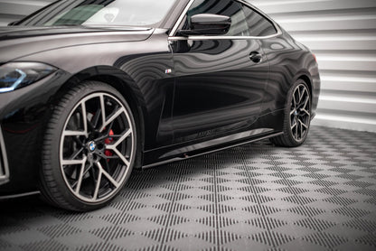 Seitenschweller Ansatz für V.1 für BMW 4er M-Paket / M440i G22 / G23 / G22 Facelift / G23 Facelift schwarz Hochglanz