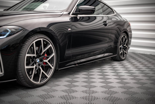 Seitenschweller Ansatz für V.1 für BMW 4er M-Paket / M440i G22 / G23 / G22 Facelift / G23 Facelift schwarz Hochglanz