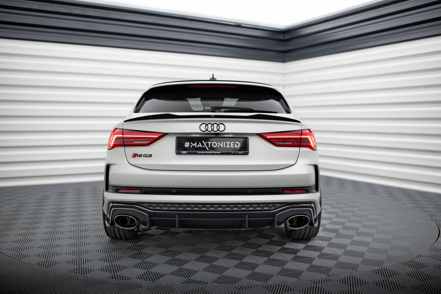 Spoiler CAP für Audi RSQ3 / Q3 S-Line Sportback F3 schwarz Hochglanz