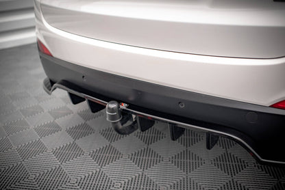 Mittlerer Cup Diffusor DTM Look Heck Ansatz für Hyundai ix35 Mk1 schwarz Hochglanz