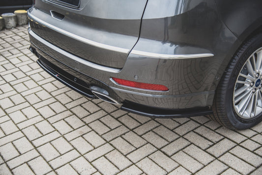 Heck Ansatz Flaps Diffusor für Ford S-Max Vignale Mk2 Facelift schwarz Hochglanz