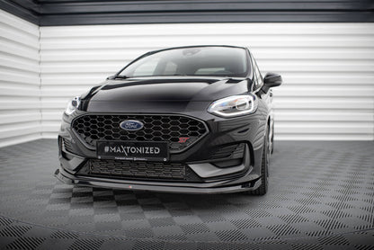 Front Ansatz V.3 für Ford Fiesta ST / ST-line Mk8 Facelift schwarz Hochglanz