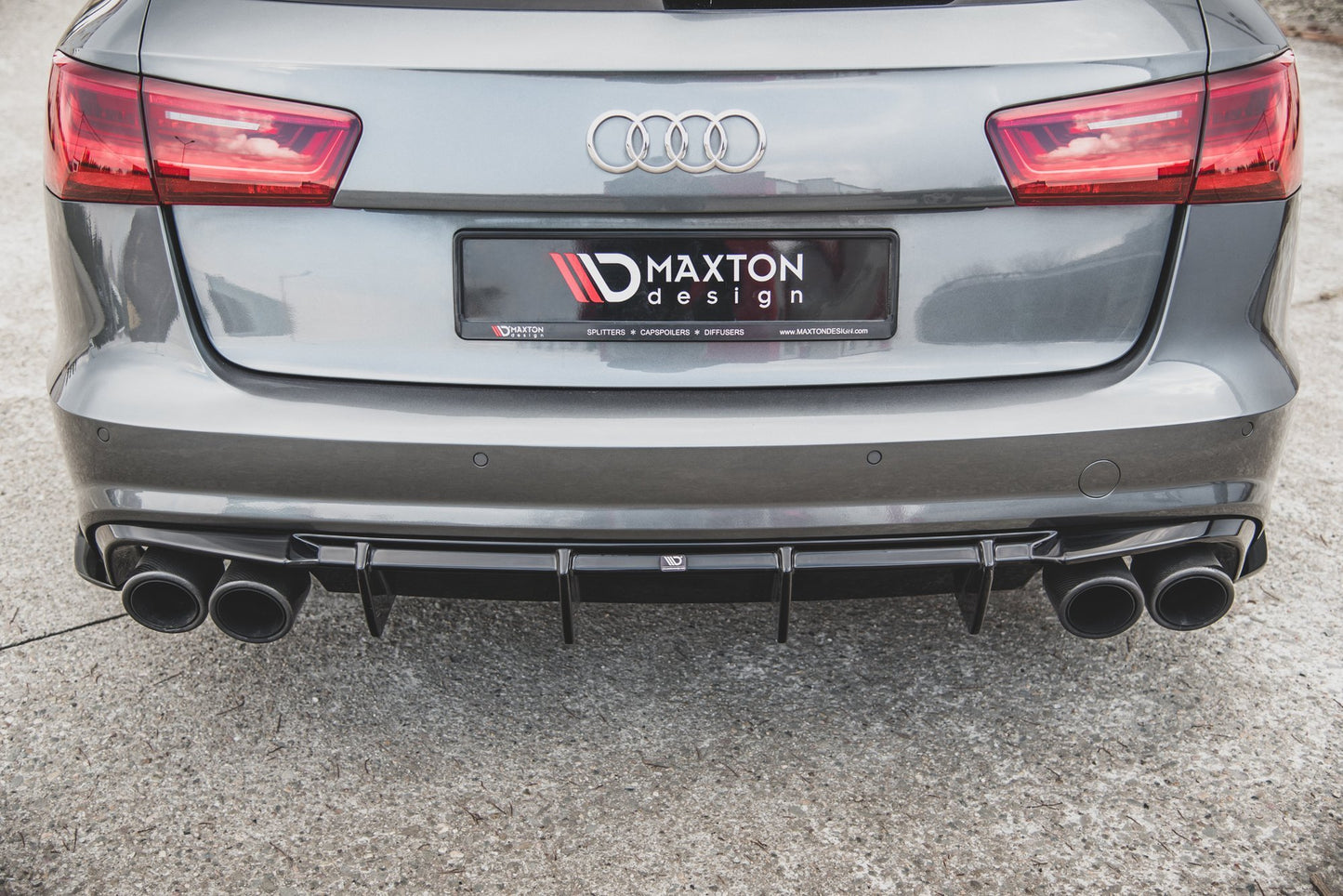 Diffusor Heck Ansatz V.1 für Audi S6 C7 Facelift schwarz Hochglanz