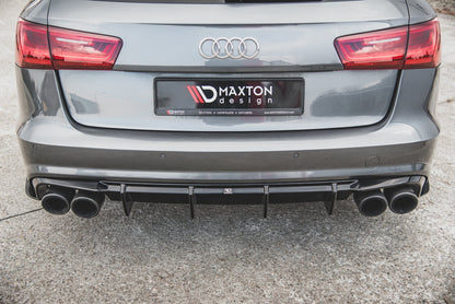 Diffusor Heck Ansatz V.1 für Audi S6 C7 Facelift schwarz Hochglanz