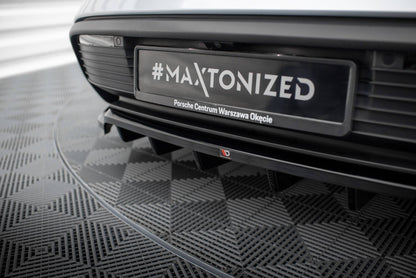Mittlerer Cup Diffusor DTM Look Heck Ansatz für Porsche Taycan / Taycan 4 / Taycan 4S / Taycan GTS Mk1 schwarz Hochglanz
