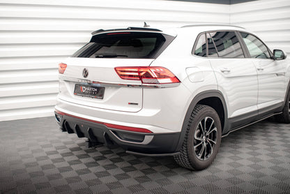 Diffusor Heck Ansatz für VW Atlas Cross Sport schwarz Hochglanz