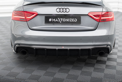 Diffusor Heck Ansatz für Audi A5 S-Line Coupe / Sportback 8T Facelift (Einzelauspuff li. re.)