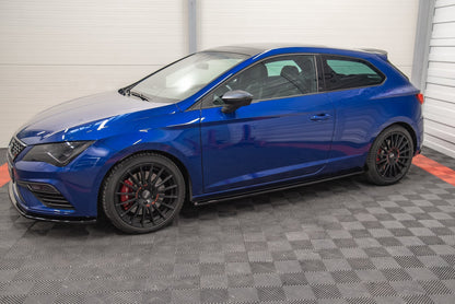 Seitenschweller Ansatz für Seat Leon Cupra / FR SC Mk3 / Mk3 FL schwarz Hochglanz