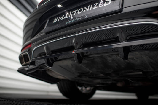 Mittlerer Cup Diffusor DTM Look Heck Ansatz für Mercedes-Benz S Coupe AMG-Line C217 Facelift schwarz Hochglanz