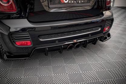 Diffusor Heck Ansatz für Mini Cooper John Cooper Works R56 schwarz Hochglanz