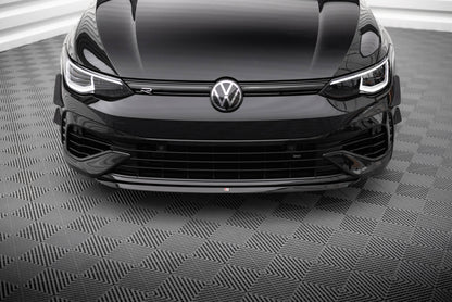 Front Ansatz V.7 für VW Golf R Mk8 schwarz Hochglanz