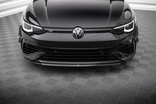 Front Ansatz V.7 für VW Golf R Mk8 schwarz Hochglanz