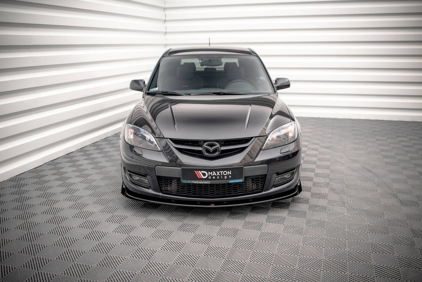 Street Pro Front Ansatz für + Flaps für V.1 + Flaps Mazda 3 MPS Mk1 schwarz Hochglanz