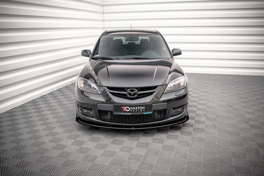 Street Pro Front Ansatz für + Flaps für V.1 + Flaps Mazda 3 MPS Mk1 schwarz Hochglanz
