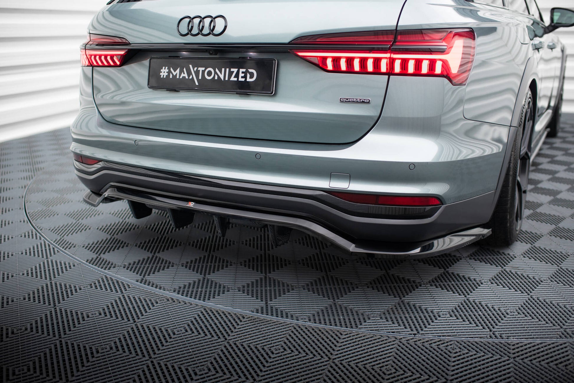 Mittlerer Cup Diffusor DTM Look Heck Ansatz für Audi A6 Allroad C8 schwarz Hochglanz