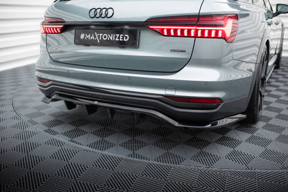 Mittlerer Cup Diffusor DTM Look Heck Ansatz für Audi A6 Allroad C8 schwarz Hochglanz