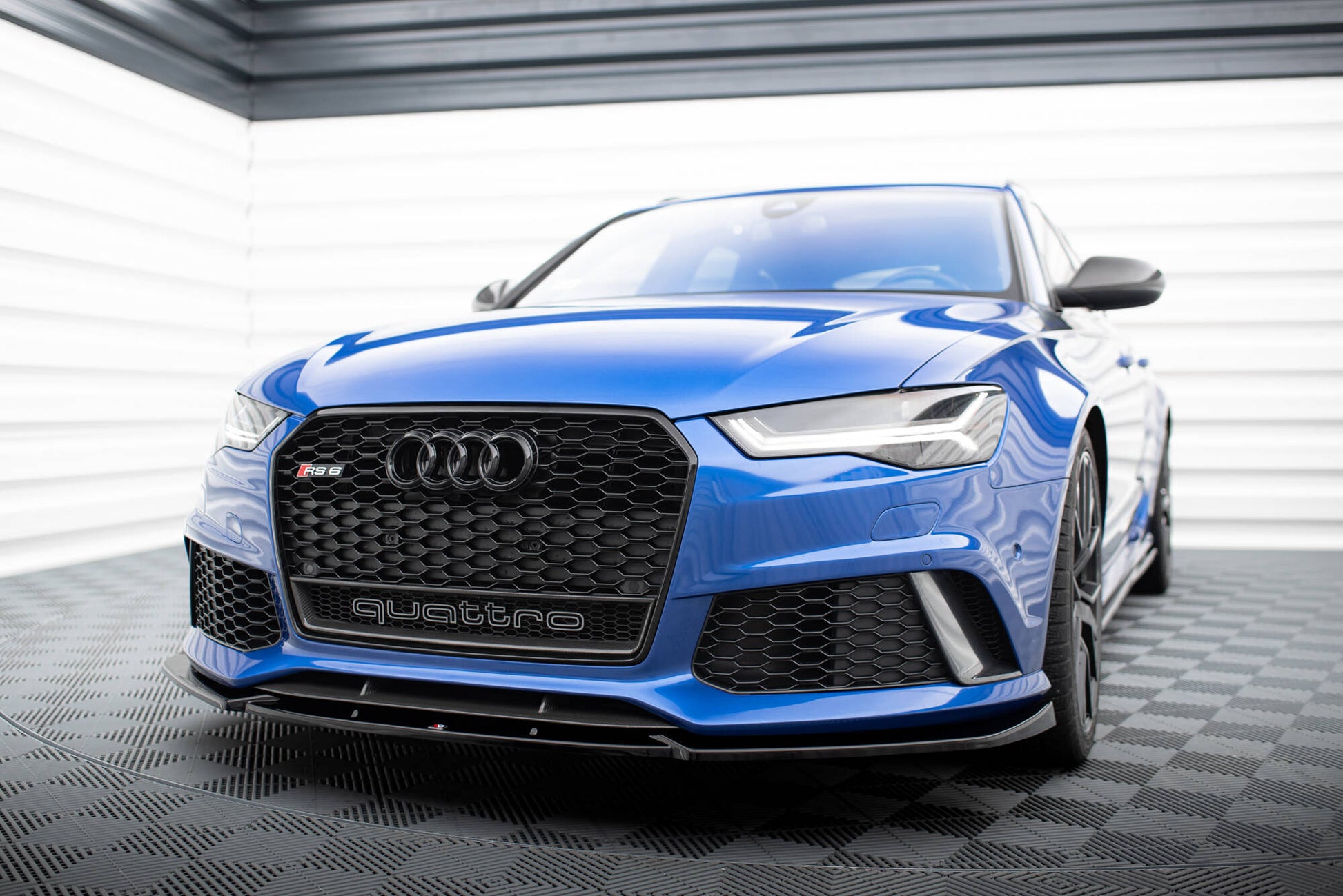 Front Ansatz V.4 für Audi RS6 C7 / C7 Facelift schwarz Hochglanz